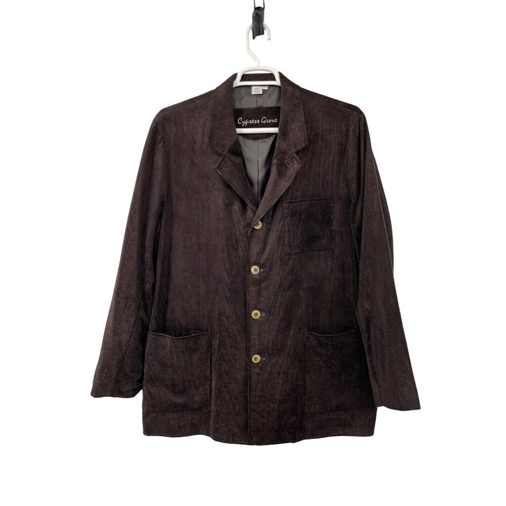 Cypress Grove Corduroy Sport Coat Mens L Used Brown Lined Blazer Silk Blend